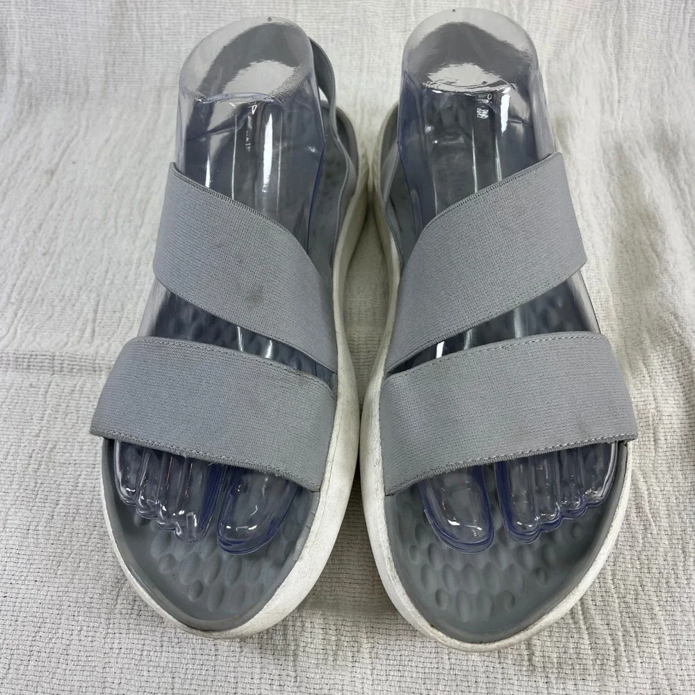 Crocs Women's Literide Grey Elastic‎ Strap Comfort Sandals sz 9 Vacation Beach